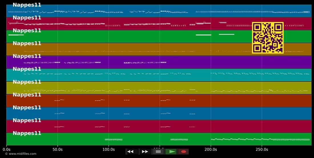 Papillon de nuit — France Gall : piano roll MIDI multipiste