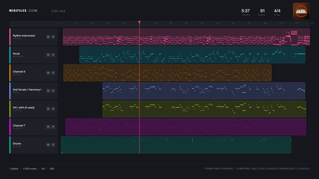 More Than Words — Extreme : piano roll MIDI multipiste
