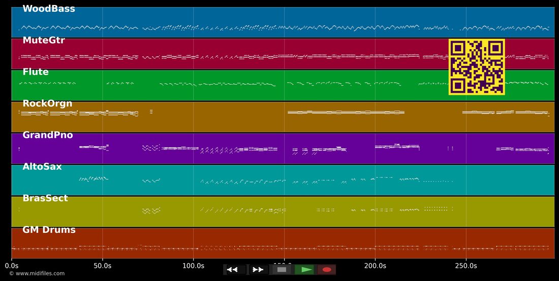 50th Rock Medley — Medley : piano roll MIDI multipiste