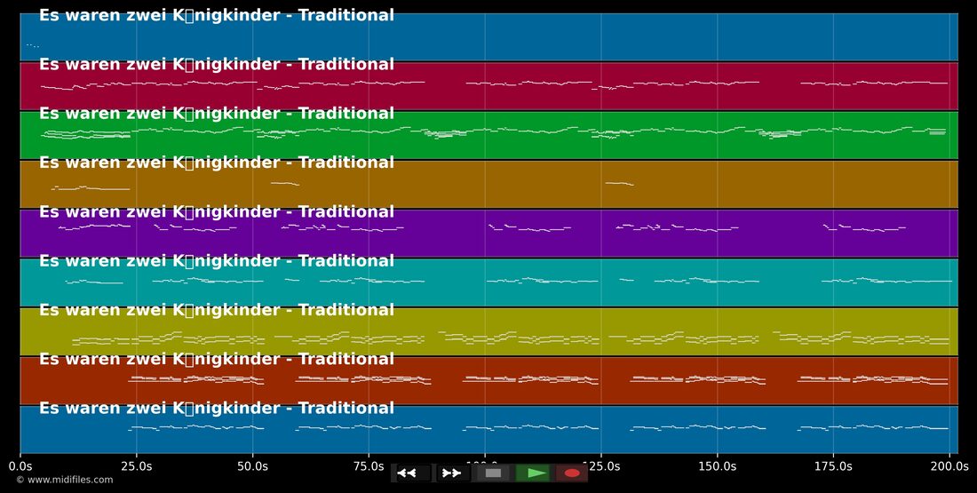 Es waren zwei Königkinder — Traditional : piano roll MIDI multipiste