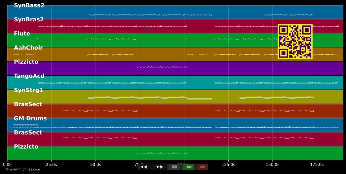 To Brazil — Vengaboys: piano roll MIDI multipista