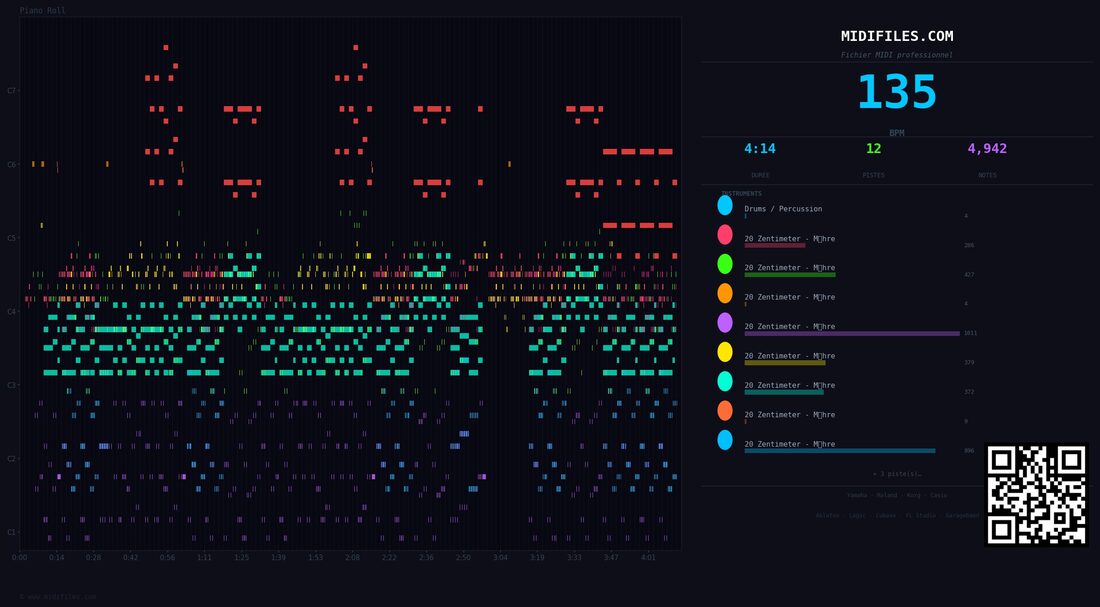 20 Zentimeter — Möhre : piano roll MIDI multipiste