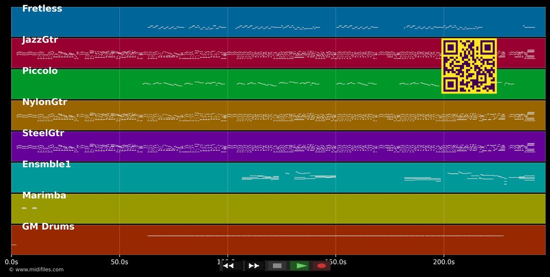 Prendre un enfant — Yves Duteil : piano roll MIDI multipiste