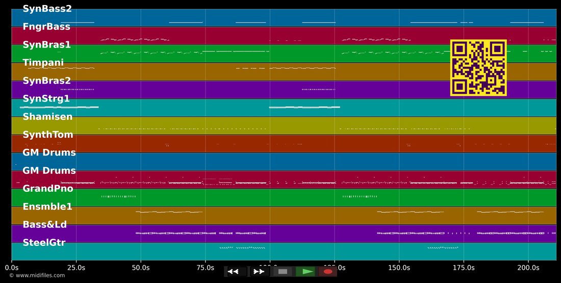 Out Of Space — The Prodigy : piano roll MIDI multipiste