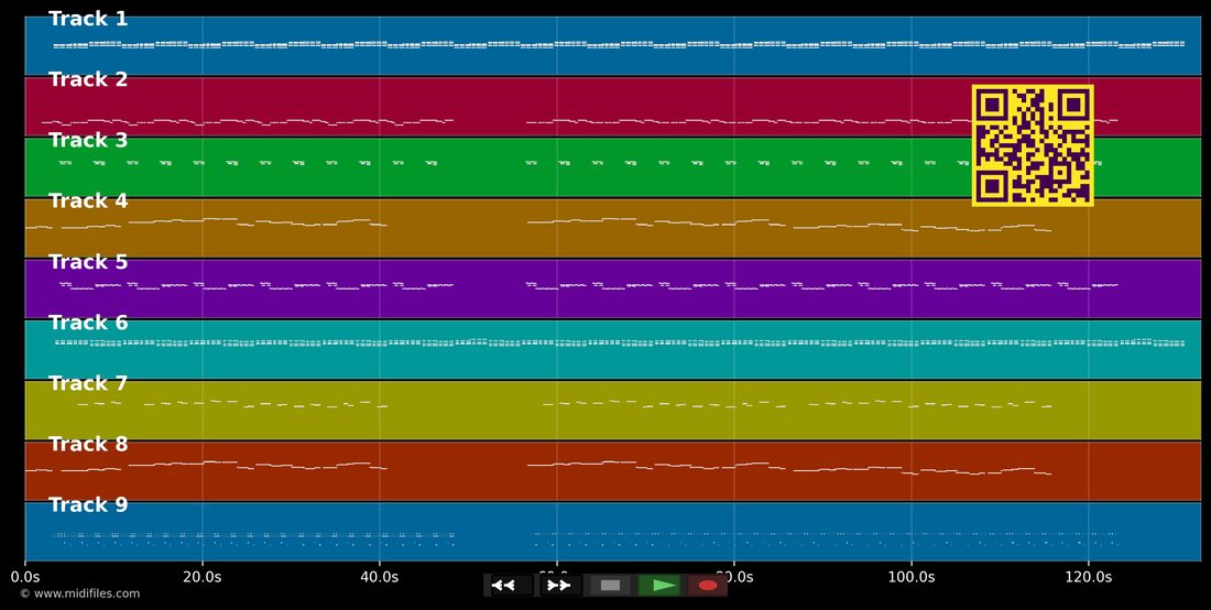 Amicalement votre — Générique Tv: piano roll MIDI multitraccia