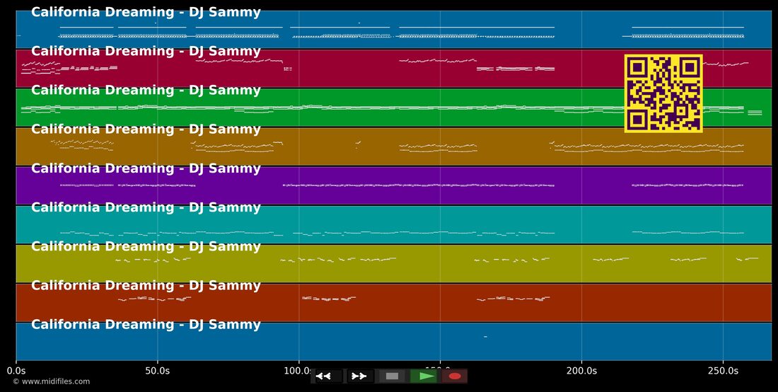 California Dreaming — DJ Sammy : piano roll MIDI multipiste