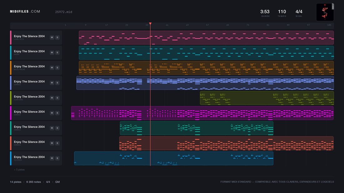 Enjoy The Silence 2004 — Depeche Mode : piano roll MIDI multipiste