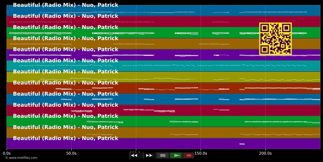Beautiful [Radio Mix] — Patrick Nuo : piano roll MIDI multipiste