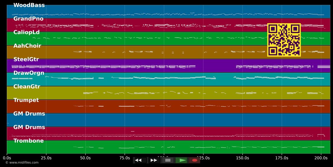 Crazy Love — Ray Charles; Van Morrison : piano roll MIDI multipiste