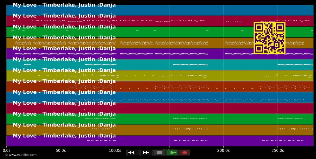 My Love — Justin Timberlake; Danja : piano roll MIDI multipiste