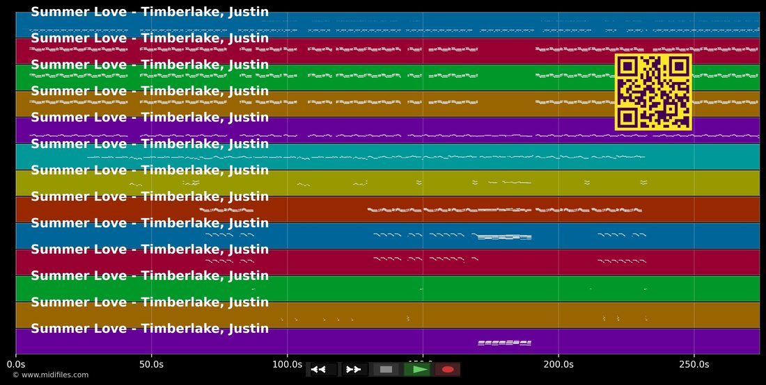 Summer Love — Justin Timberlake : piano roll MIDI multipiste