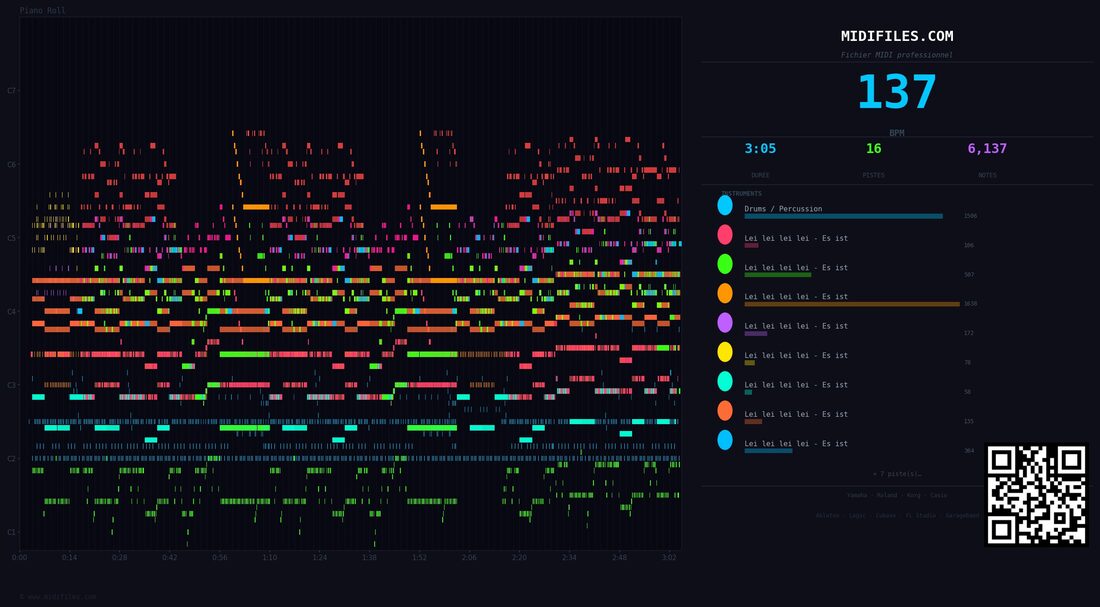 Lei lei lei lei - Es ist Faschingszeit — Silvio Samoni : piano roll MIDI multipiste