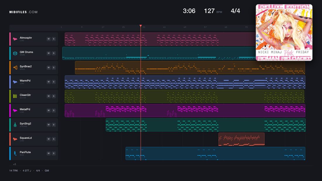 Va Va Voom — Nicki Minaj : piano roll MIDI multipiste