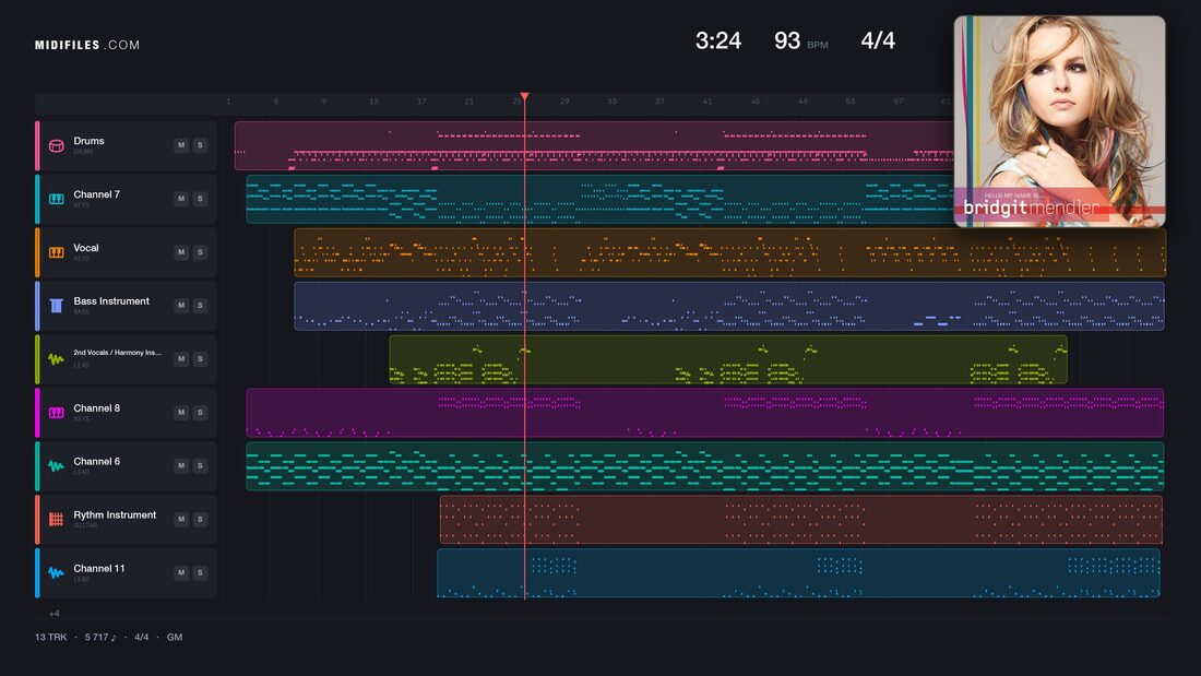Ready Or Not — Bridgit Mendler: multitrack MIDI piano roll