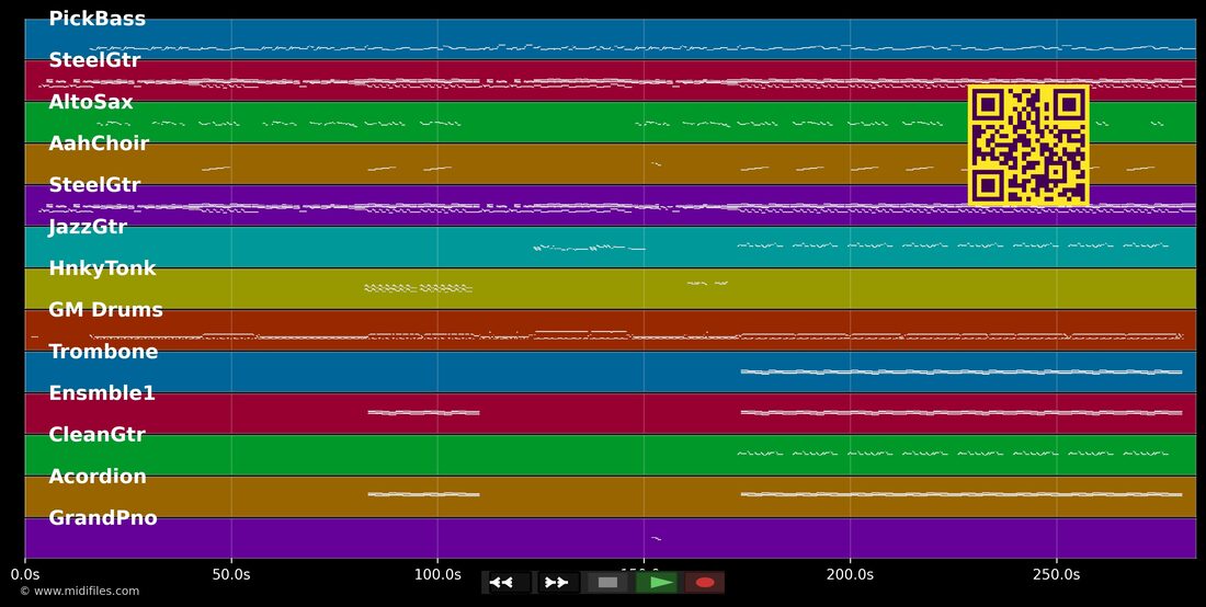 '74-'75 — The Connells : piano roll MIDI multipiste