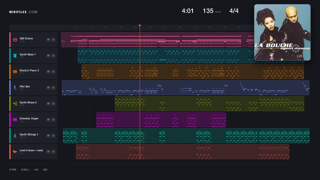 Be My Lover — La Bouche : piano roll MIDI multipiste