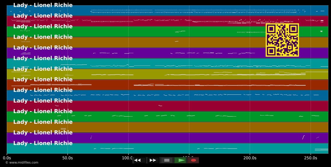 Lady — Lionel Richie: piano roll MIDI multitraccia