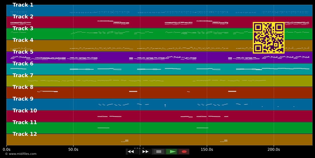 Canzone Per Te — Roberto Carlos : piano roll MIDI multipiste