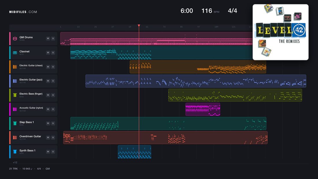 The Hit Combination (medley) — Level 42 : piano roll MIDI multipiste