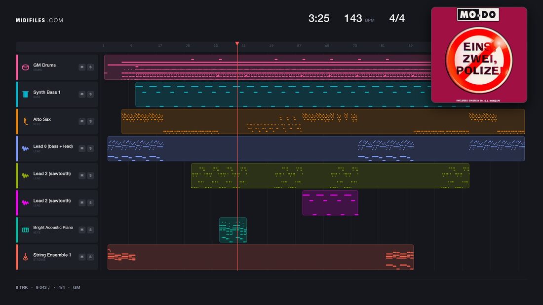 Eins Zwei Polizei — Mo-Do : piano roll MIDI multipiste