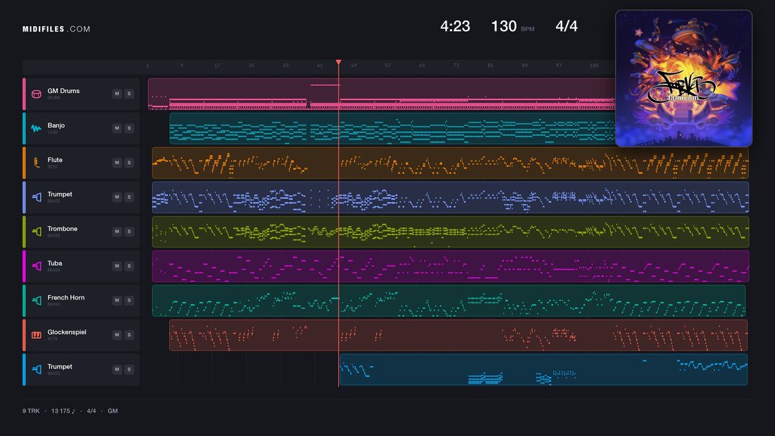 Mega Hit (medley) — The Captains : piano roll MIDI multipiste