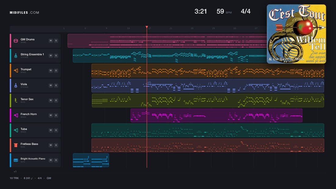 Willem Tell — C'est Tout: piano roll MIDI multipista