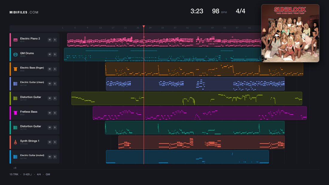 The First Time — Robin Beck : piano roll MIDI multipiste