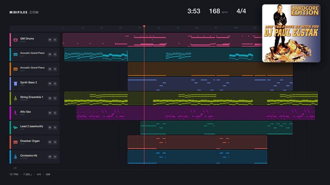 Love U More — DJ Paul Elstak : piano roll MIDI multipiste