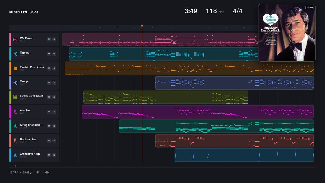 Can't Take My Eyes — Engelbert Humperdinck: multitrack MIDI piano roll
