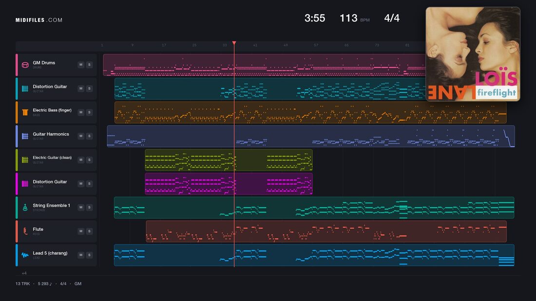Tonight — Lois Lane : piano roll MIDI multipiste