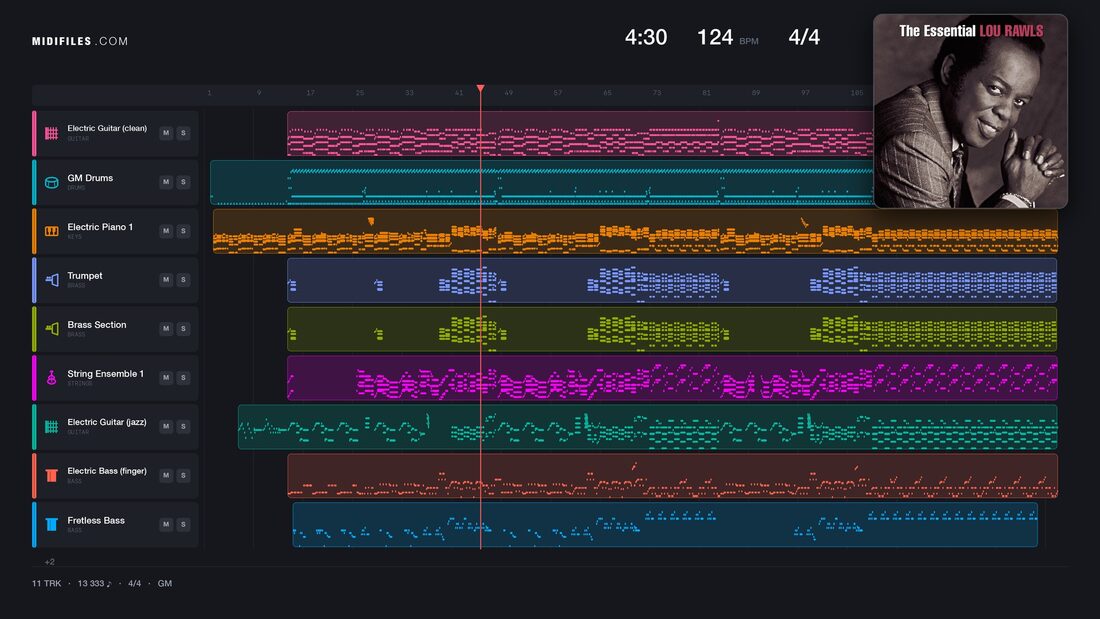 See You When I Get There — Lou Rawls: piano roll MIDI multipista