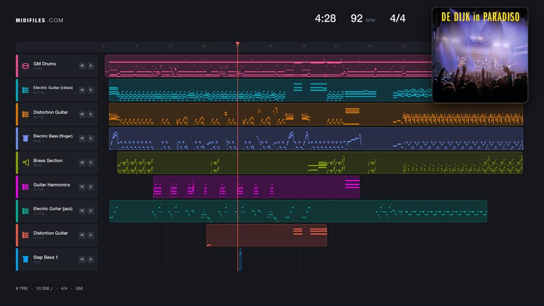 Laat Het Vanavond Gebeuren — De Dijk : piano roll MIDI multipiste