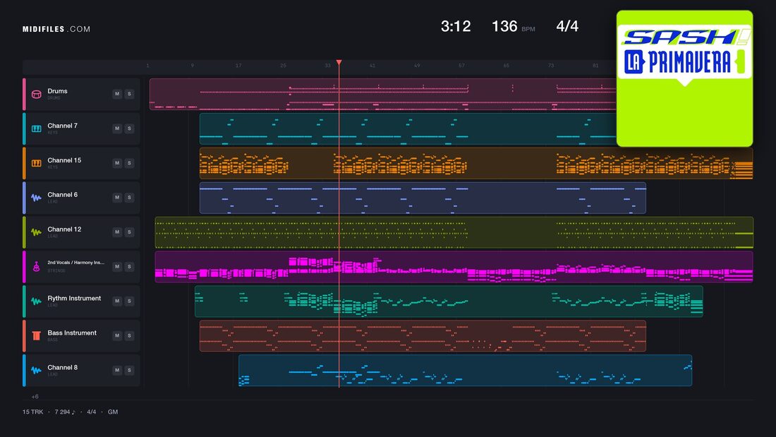 La Prima Vera — Sash! : piano roll MIDI multipiste